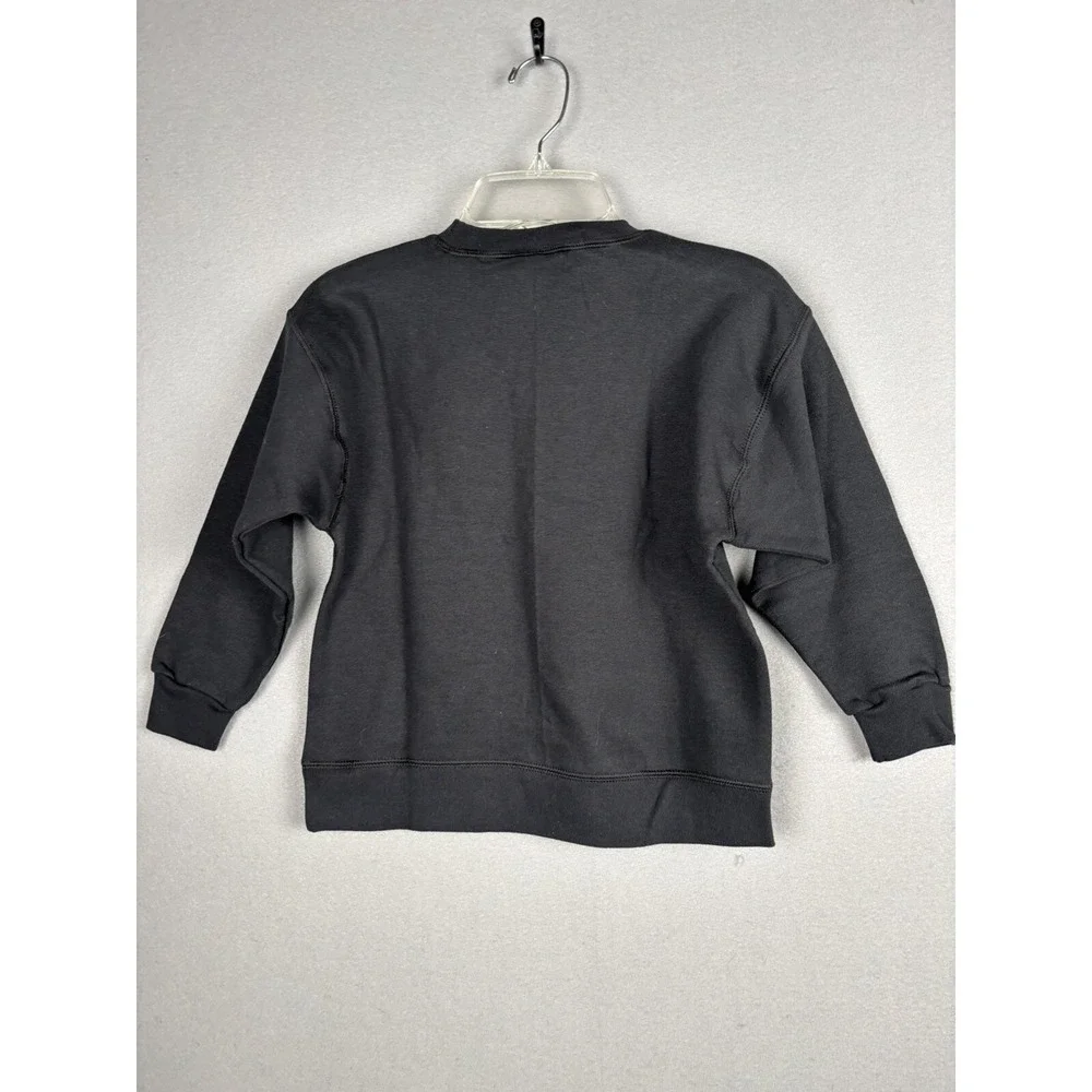 Hanes Premium Sweatshirt Youth XS 4/5 Black Crewneck Long Sleeve Vintage 3688